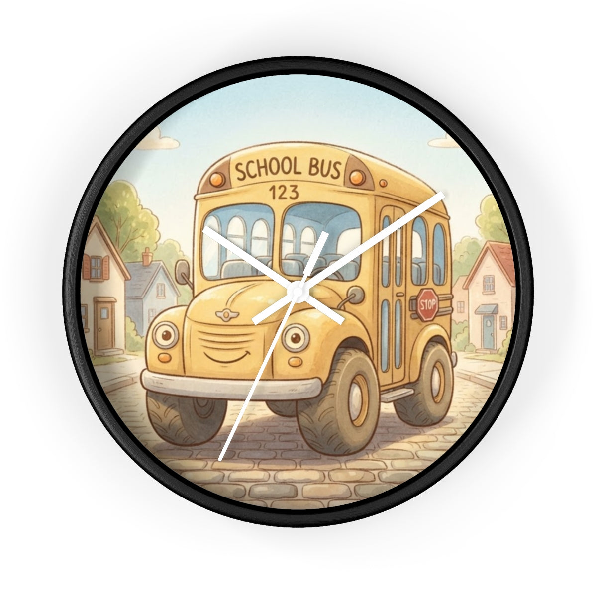 Wall Clock - Storybook School Bus Hour | Echovira Gallery