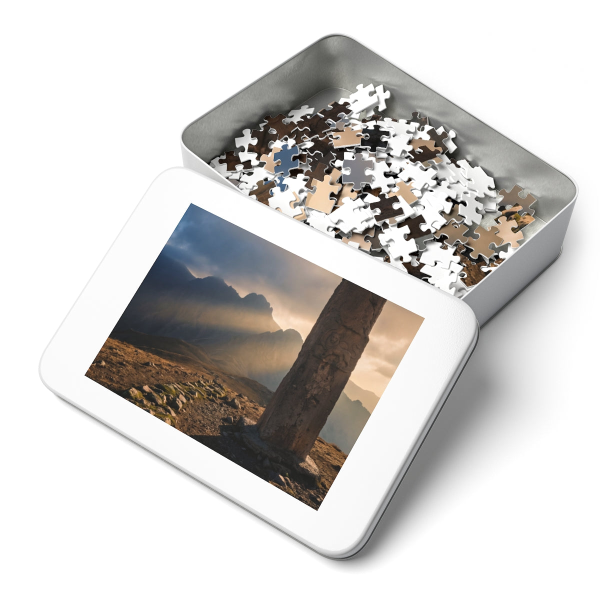 Jigsaw Puzzle with Tin - Jigsaw Puzzle - Cinematic Landscape