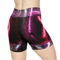 Women's Biker Shorts - Neon Magenta Cocktail Glass Night......