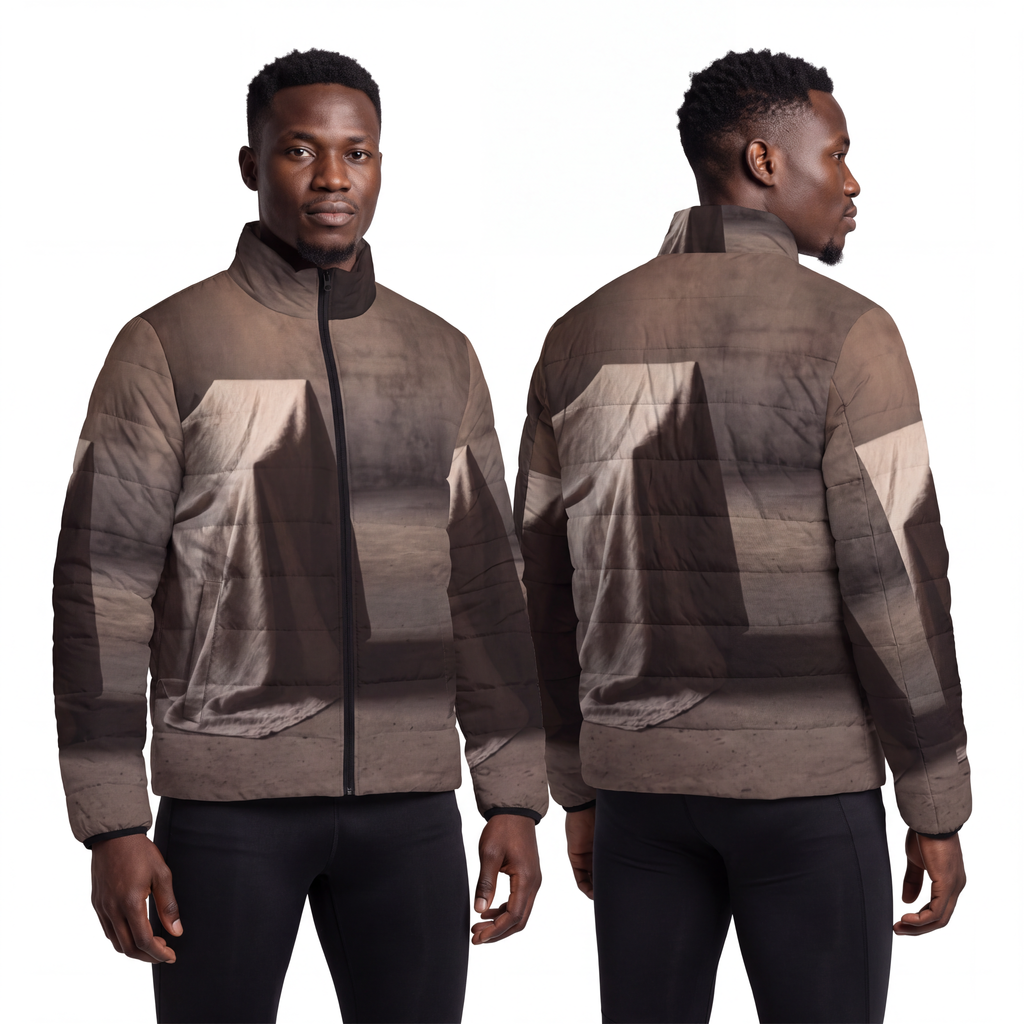 Men's Puffer Jacket - Draped Silence Still Life Art... |...