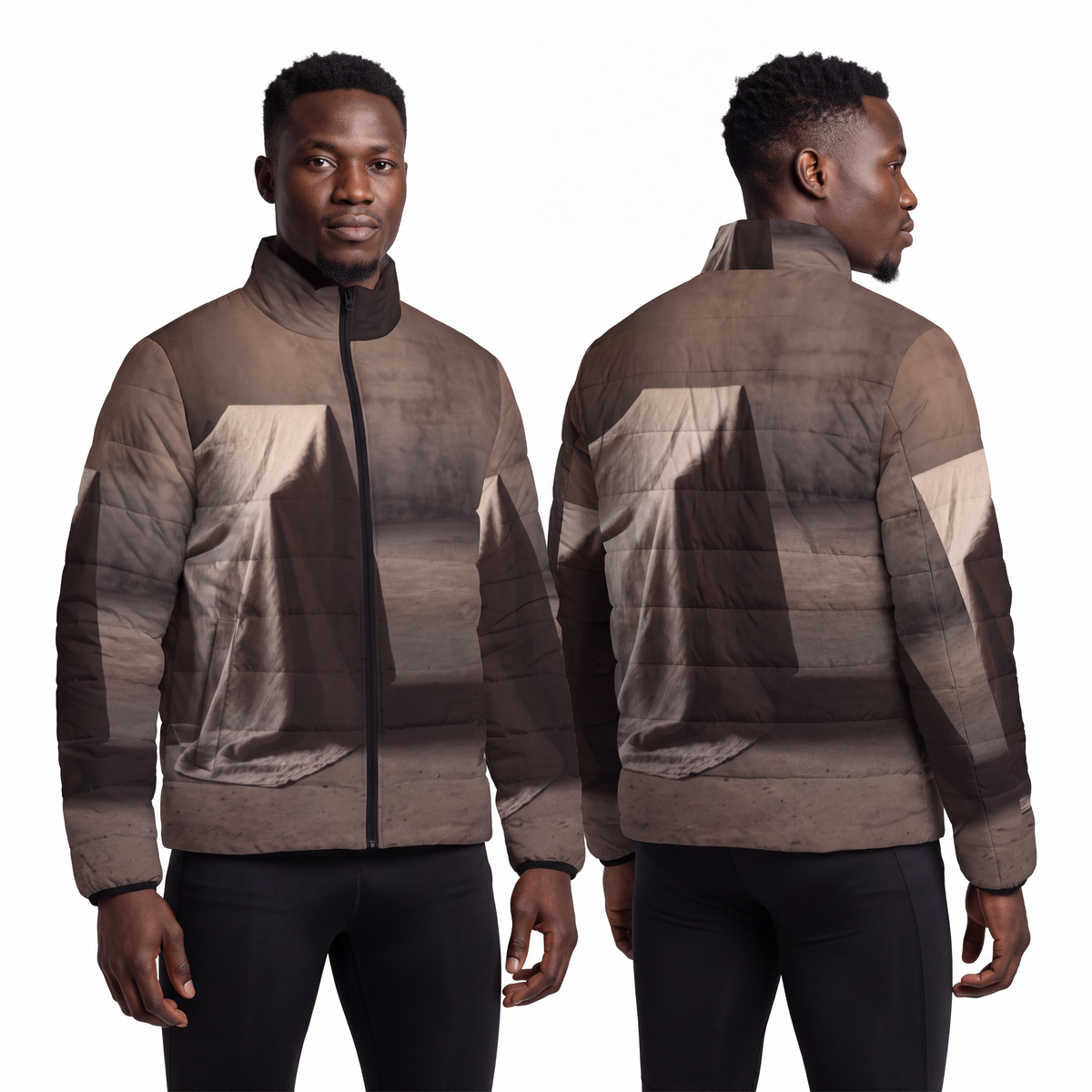 Men's Puffer Jacket - Draped Silence Still Life Art... |...
