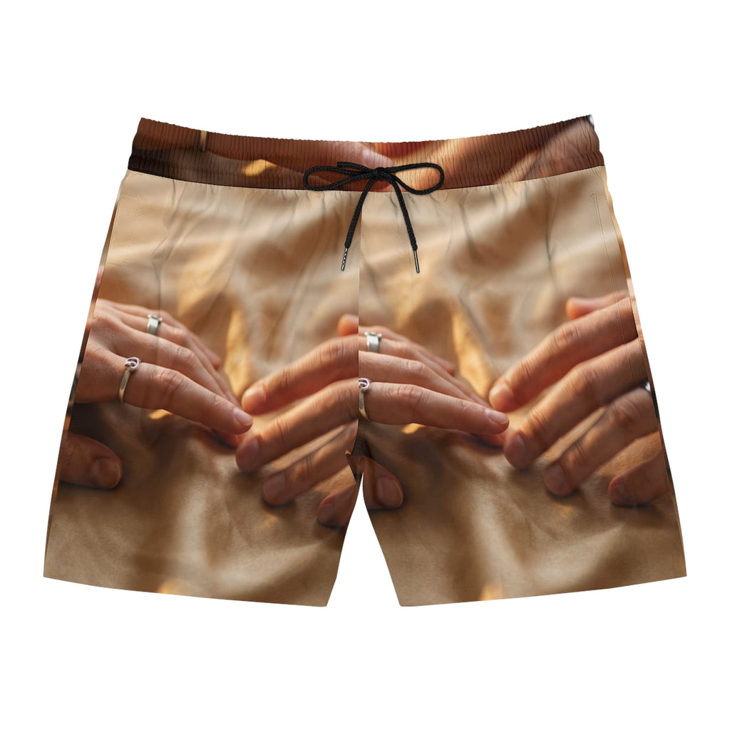 Men's Mid-Length Swim Shorts - Golden Sunset | Echovira...