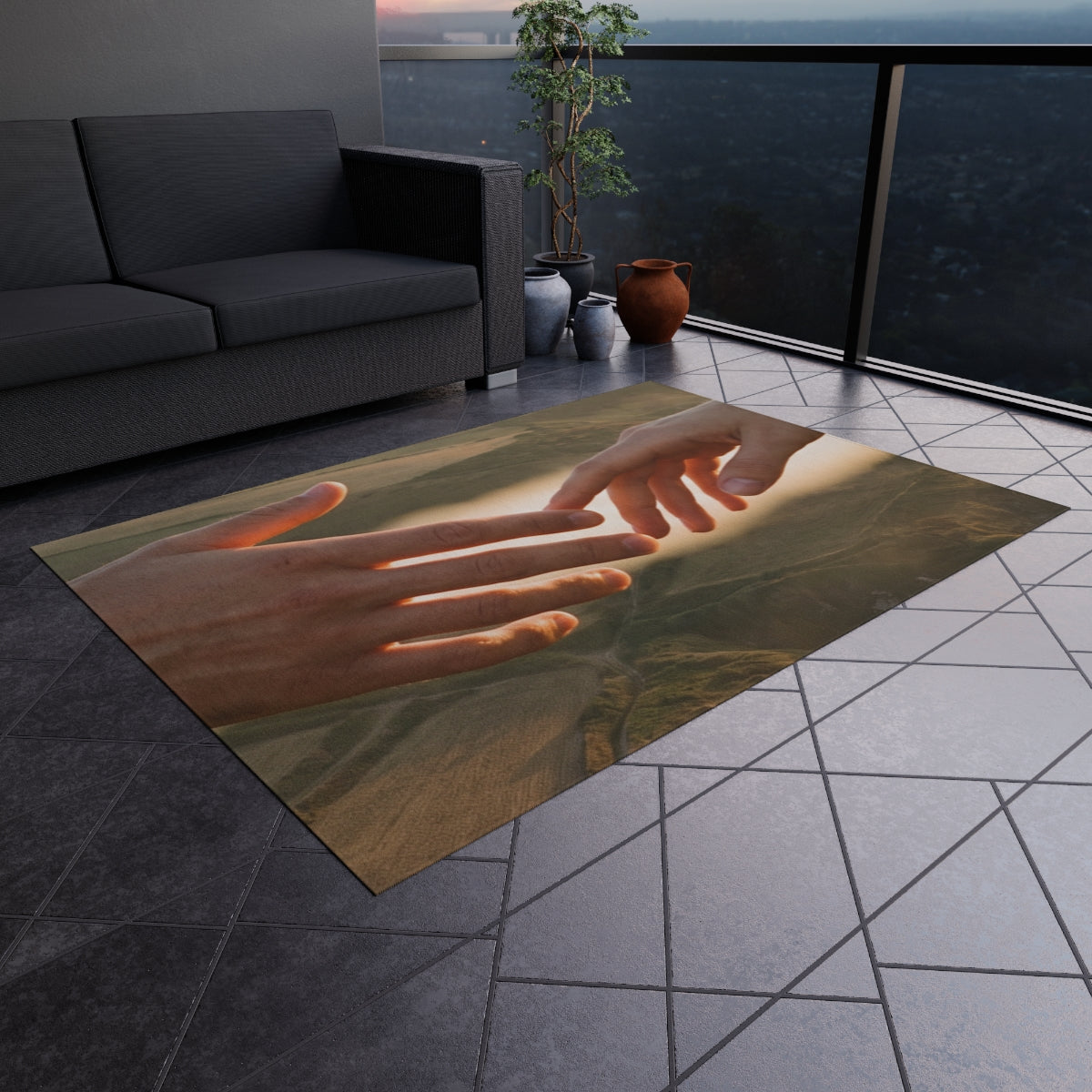 Outdoor Rug - The Infinite Touch | Ethereal Coastal Art |...