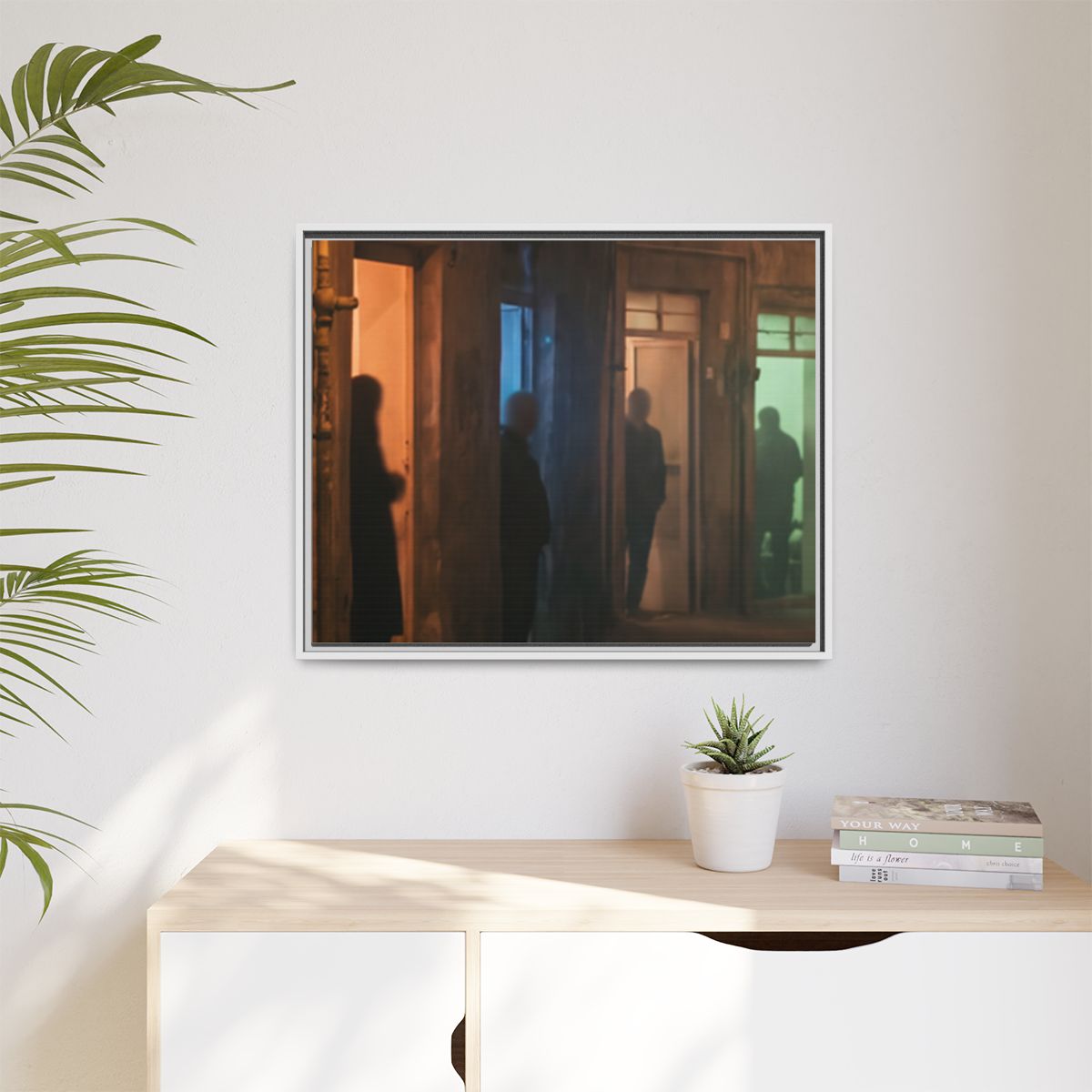 Matte Canvas, Framed - Shadowed Alleyway Mystery Art Print...