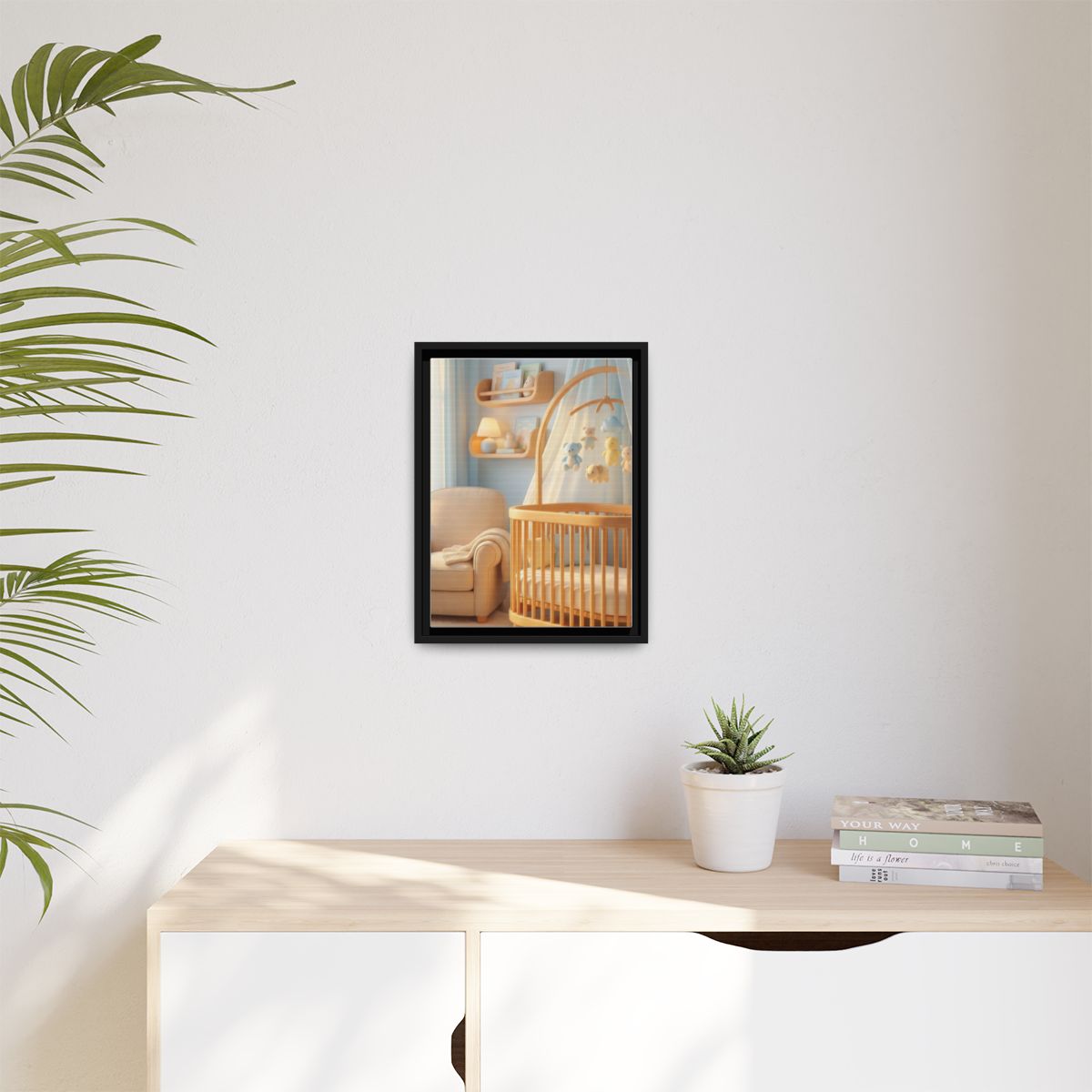 Matte Canvas, Framed - Dreamy Serene Nursery Art — Black /...