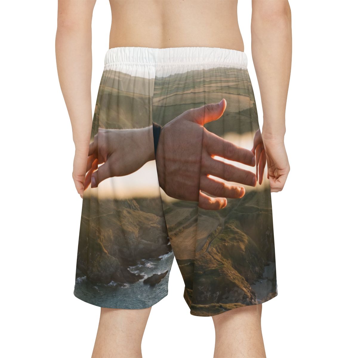 Men's Sports Shorts - The Infinite Touch | Ethereal Coastal...