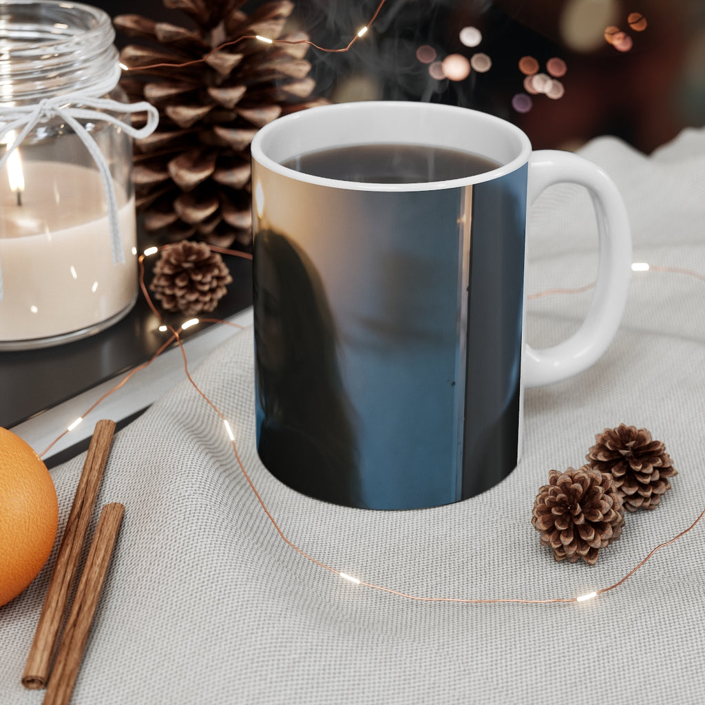 Midnight Candlelight White Mug - Cozy Morning Glow |...