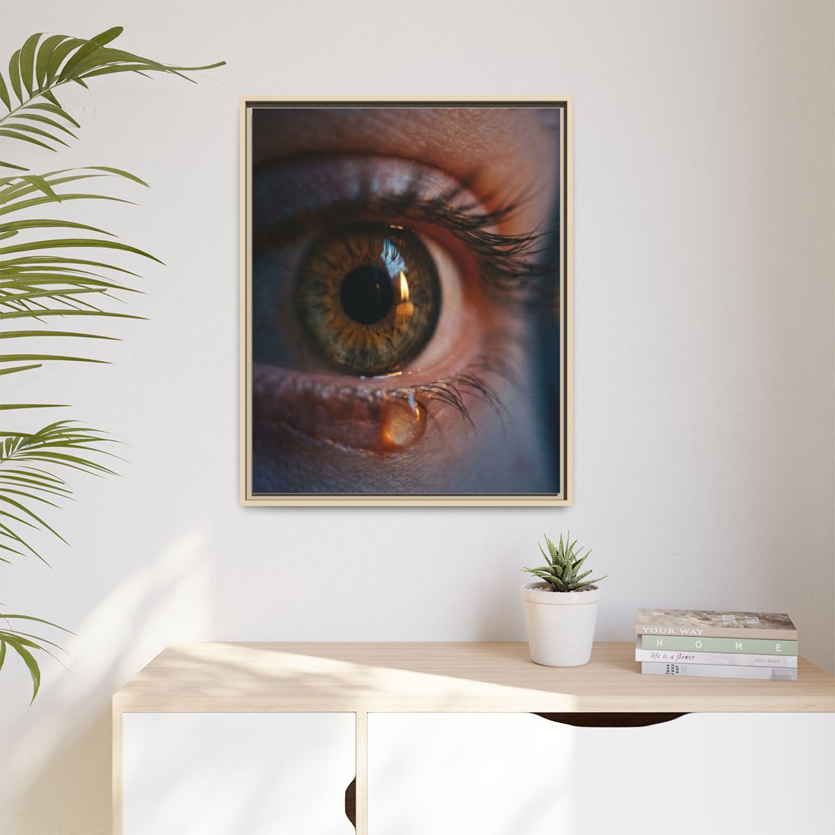 Matte Canvas, Framed - Amber Iris Reflection Fine Art Print...