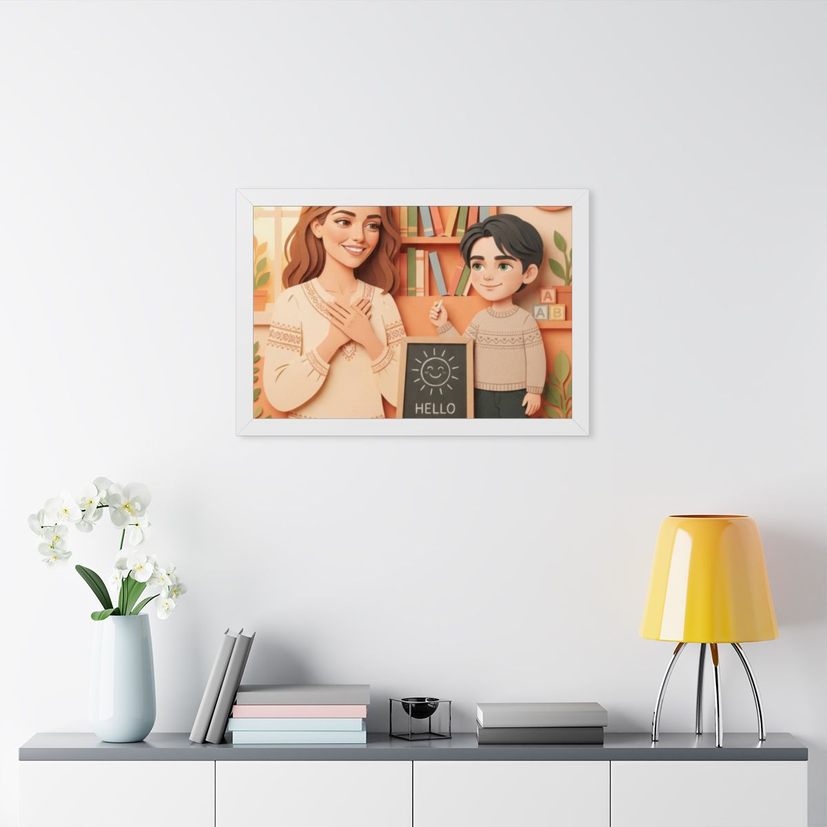 Framed Horizontal Poster - Classroom Wonder — White (14×11...