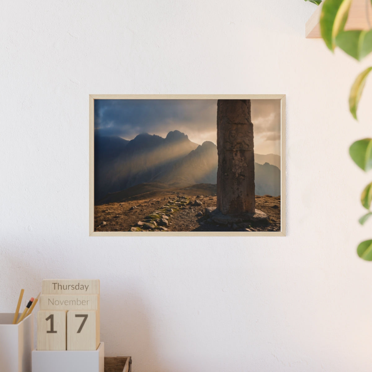 Wooden Frame Poster - Majestic Peak