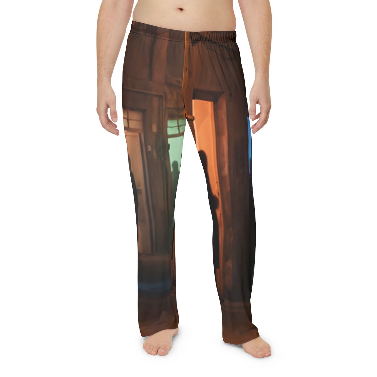 Men's Pajama Pants - Shadowed Alleyway Mystery Art Print |...