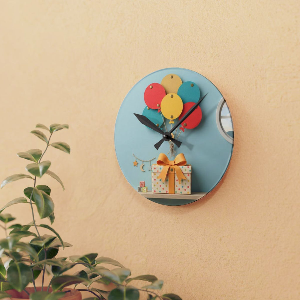 Acrylic Wall Clock - Playful Celebration Time | Echovira...