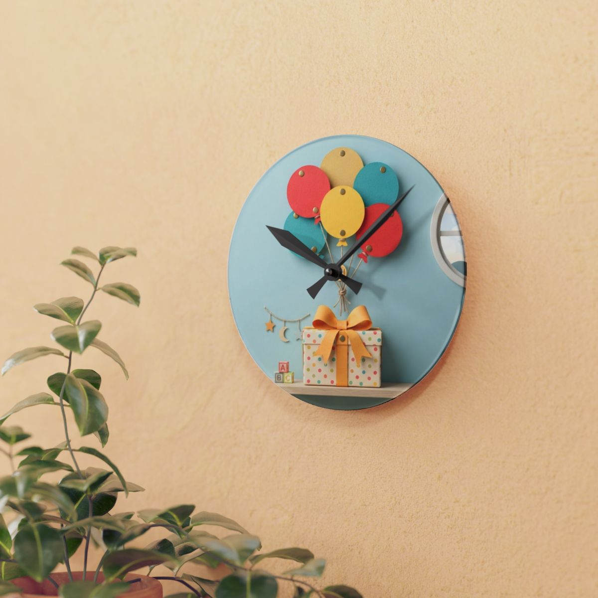 Acrylic Wall Clock - Playful Celebration Time | Echovira...