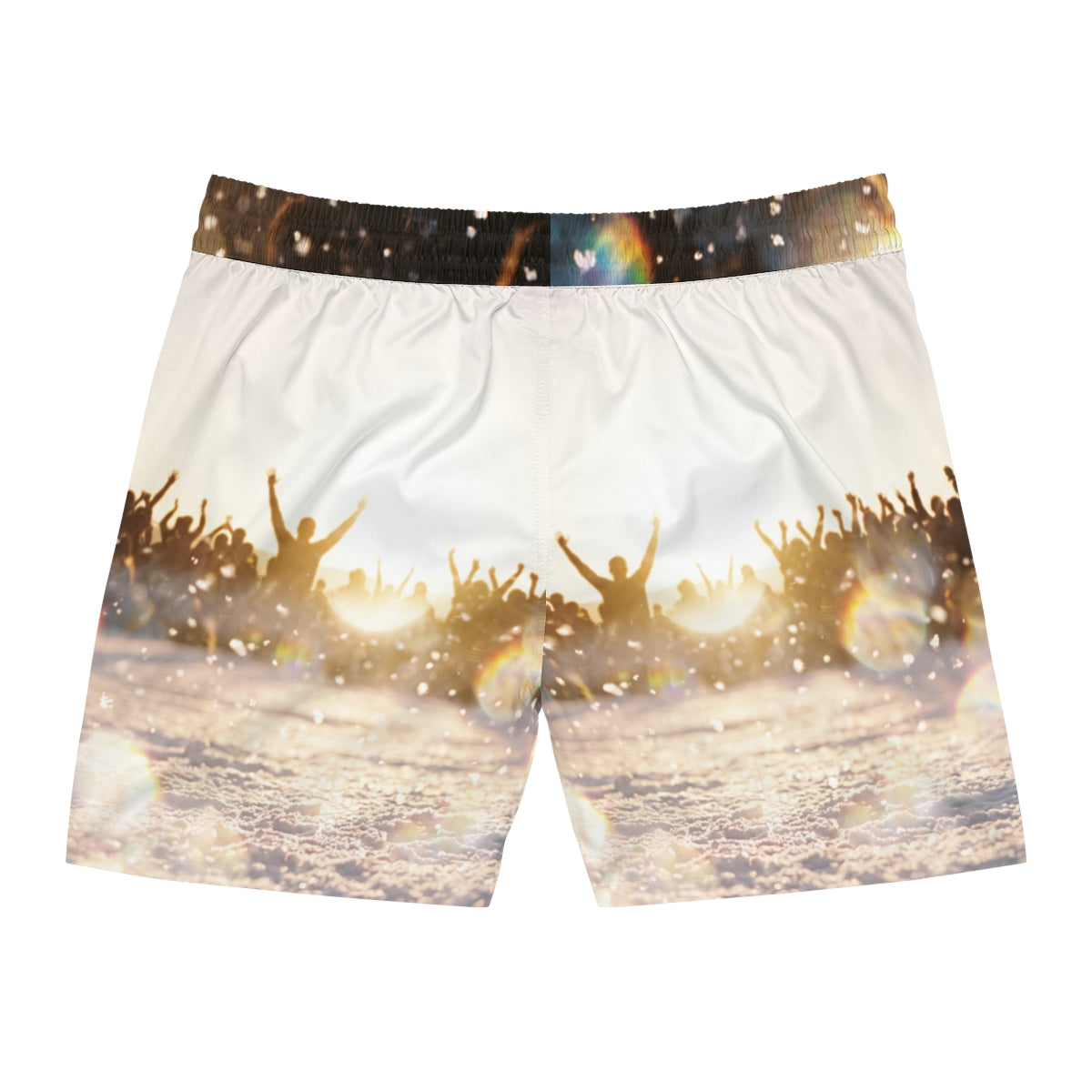 Men's Swim Shorts with Golden Hour Crowd Art