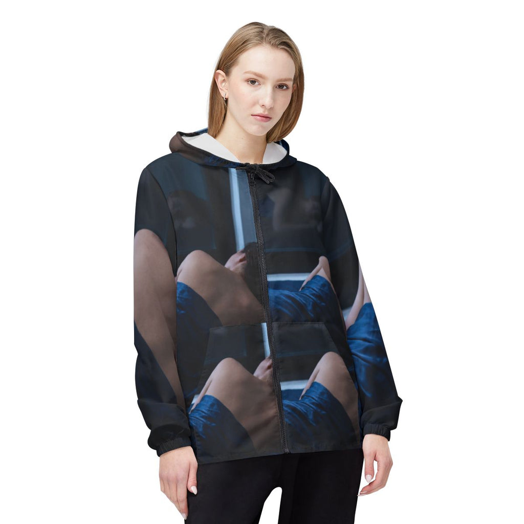 Windbreaker Jacket Midnight Window Solitude Art