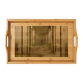 Bamboo Serving Tray - Liminal Corridor Fog Art Print |...