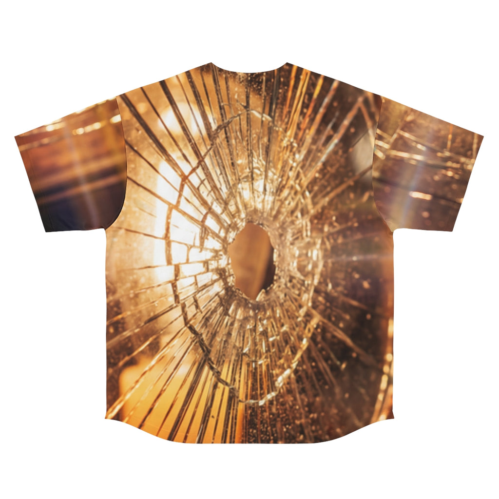 Men's Baseball Jersey - Golden Fracture Shattered Glass |...