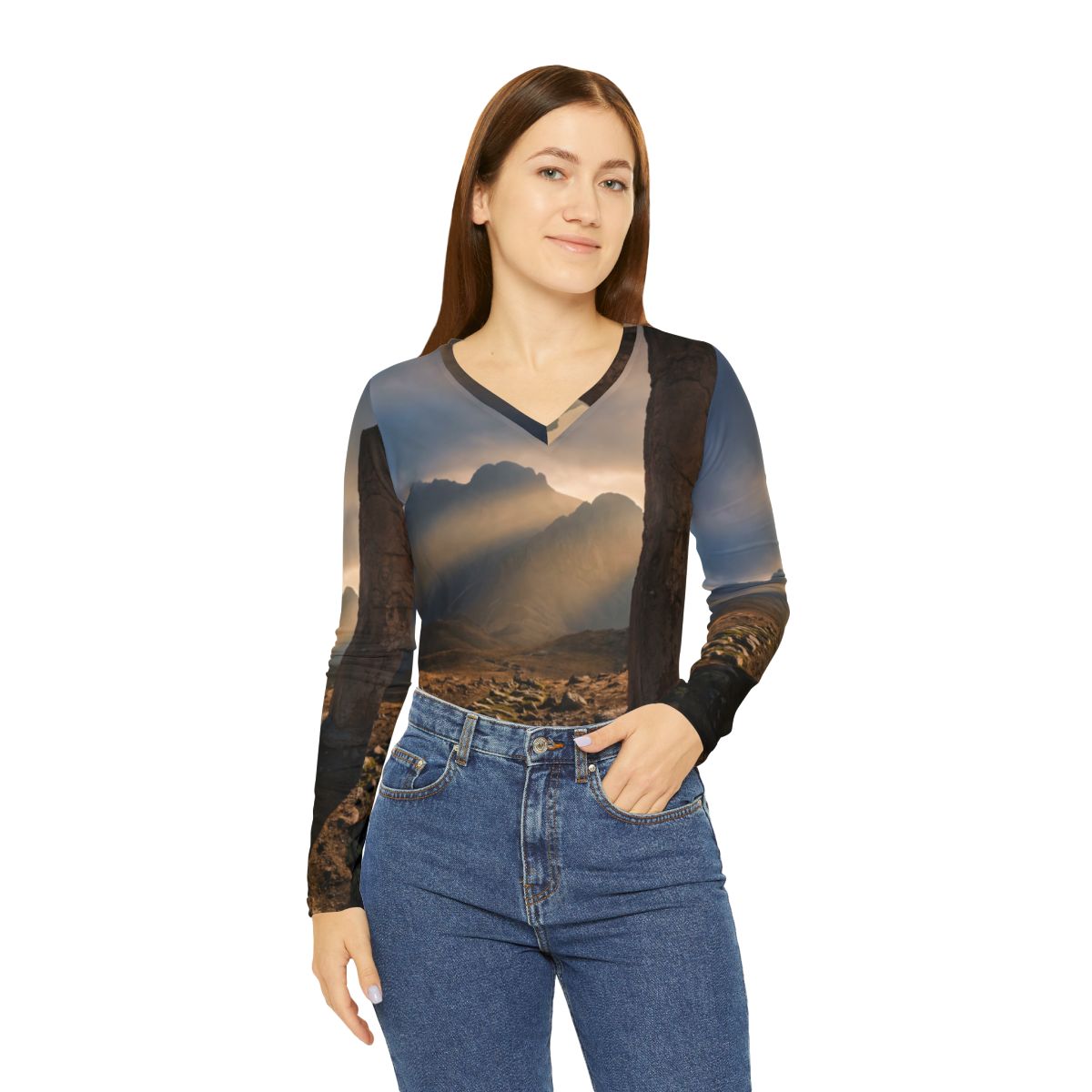Women's V-Neck - Majestic Mountain