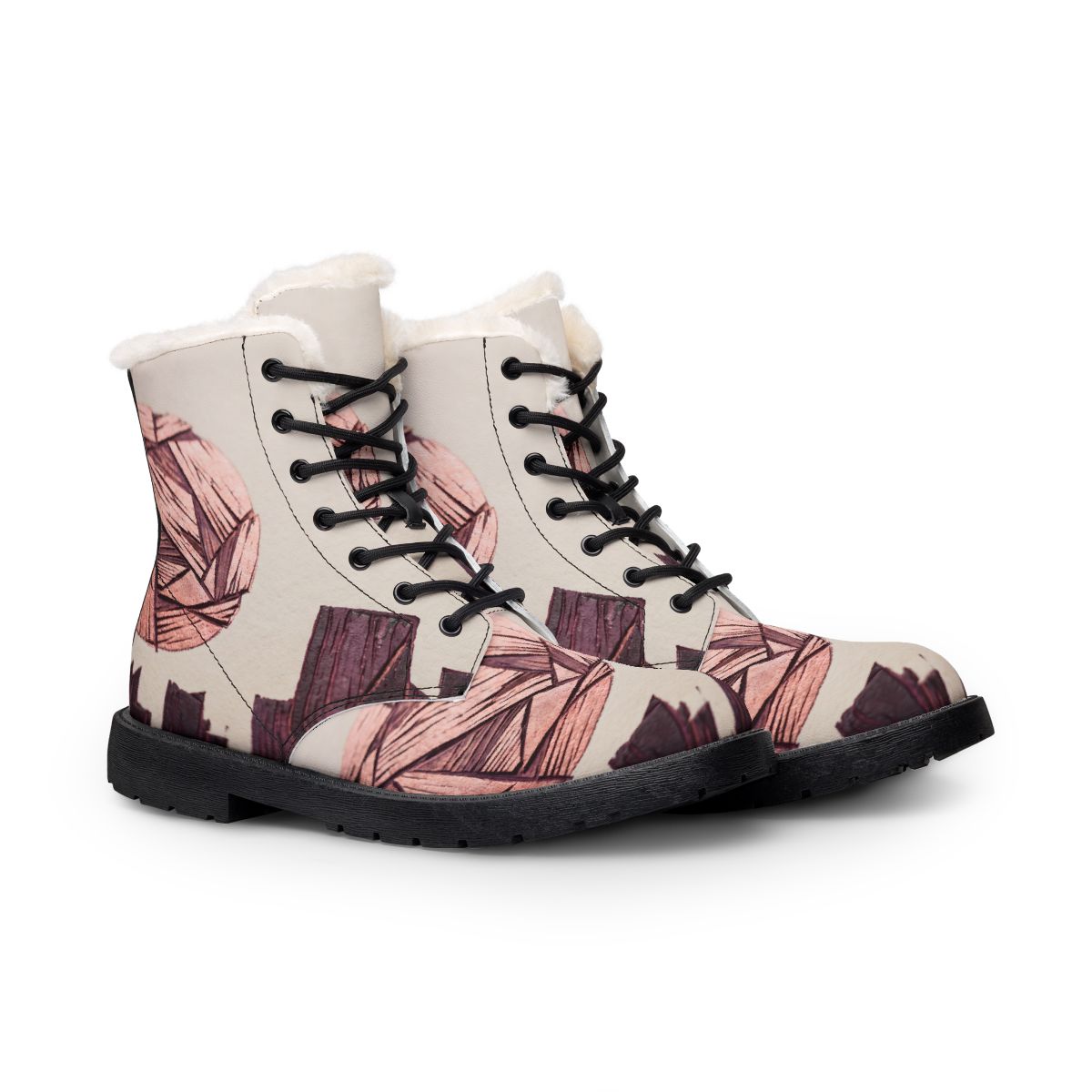 Men's Fur and Leather Boots Copper Skyline
