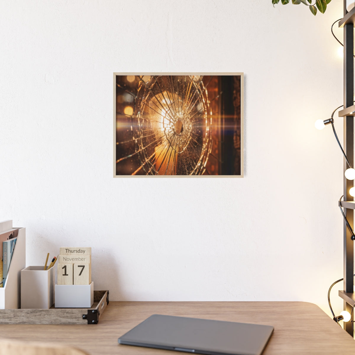 Wood Framed Poster - Cinematic Fracture — Landscape