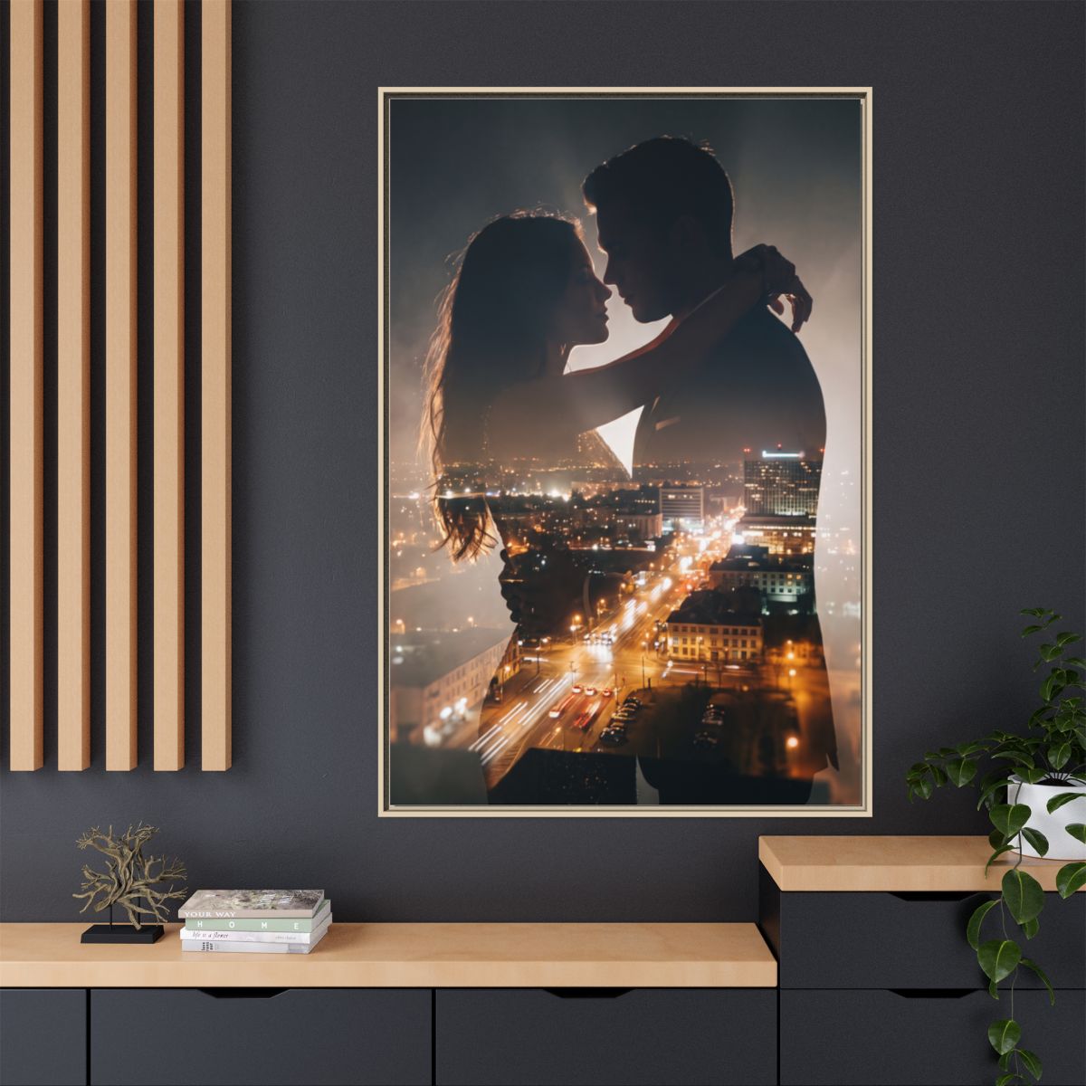 Framed Matte Canvas - Metropolitan Lovers Glow (8×10, 9×12...