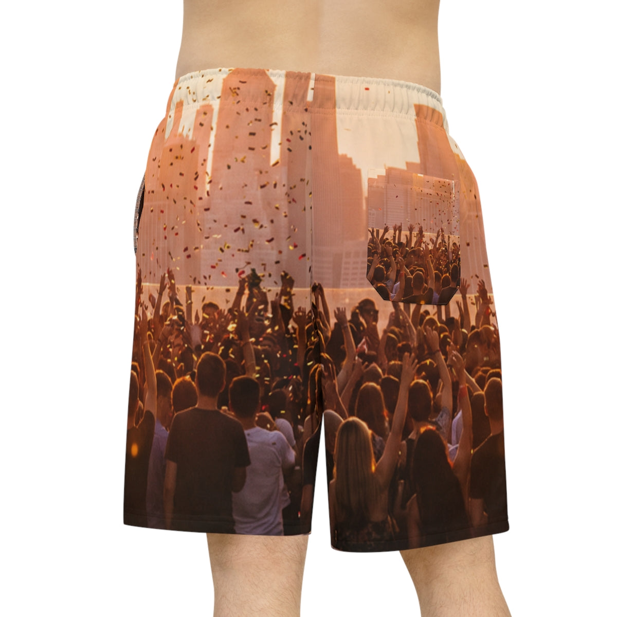 Men's Athletic Long Shorts - City Lights | Echovira Gallery