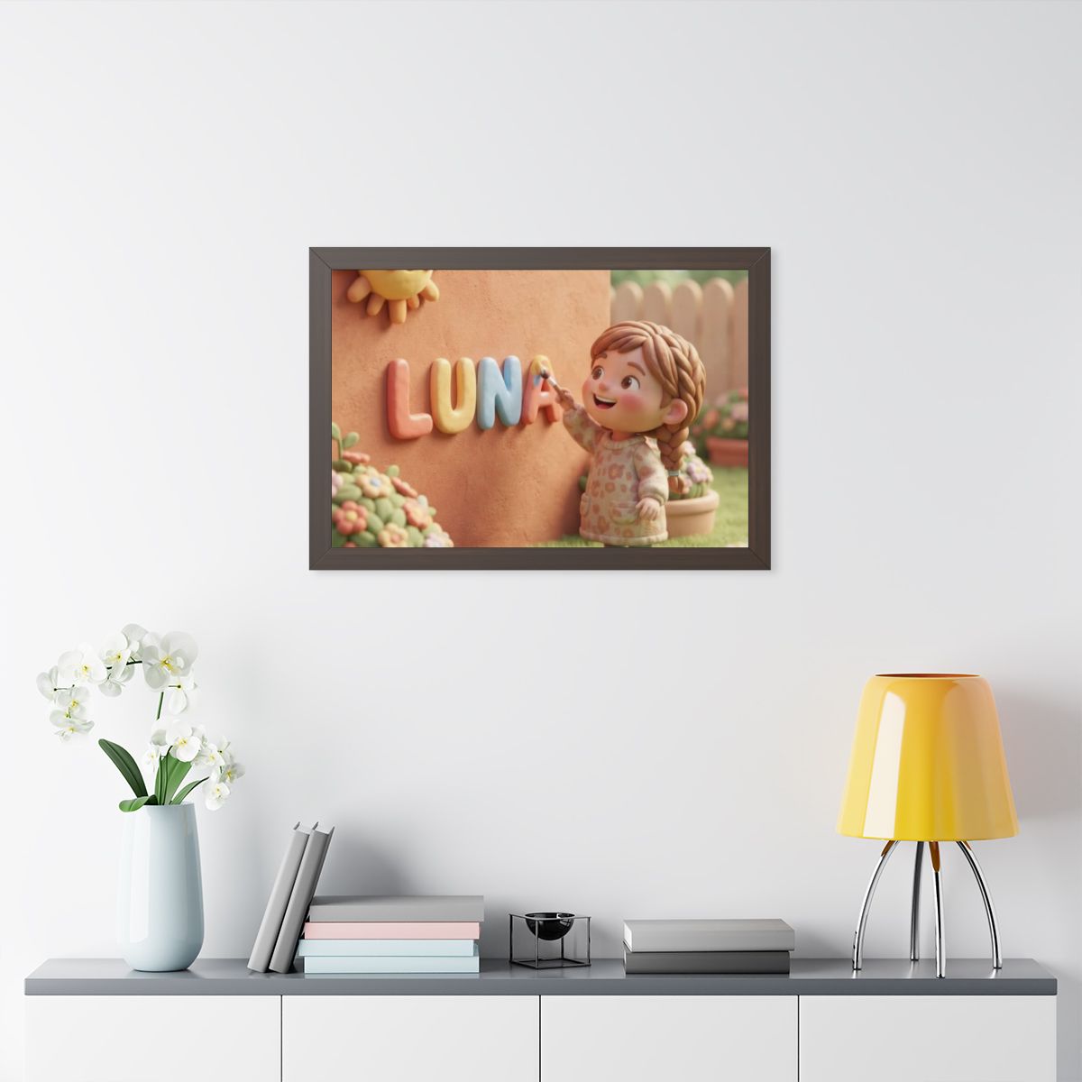 Framed Horizontal Poster - Luna Clay Sunshine — Walnut... |...