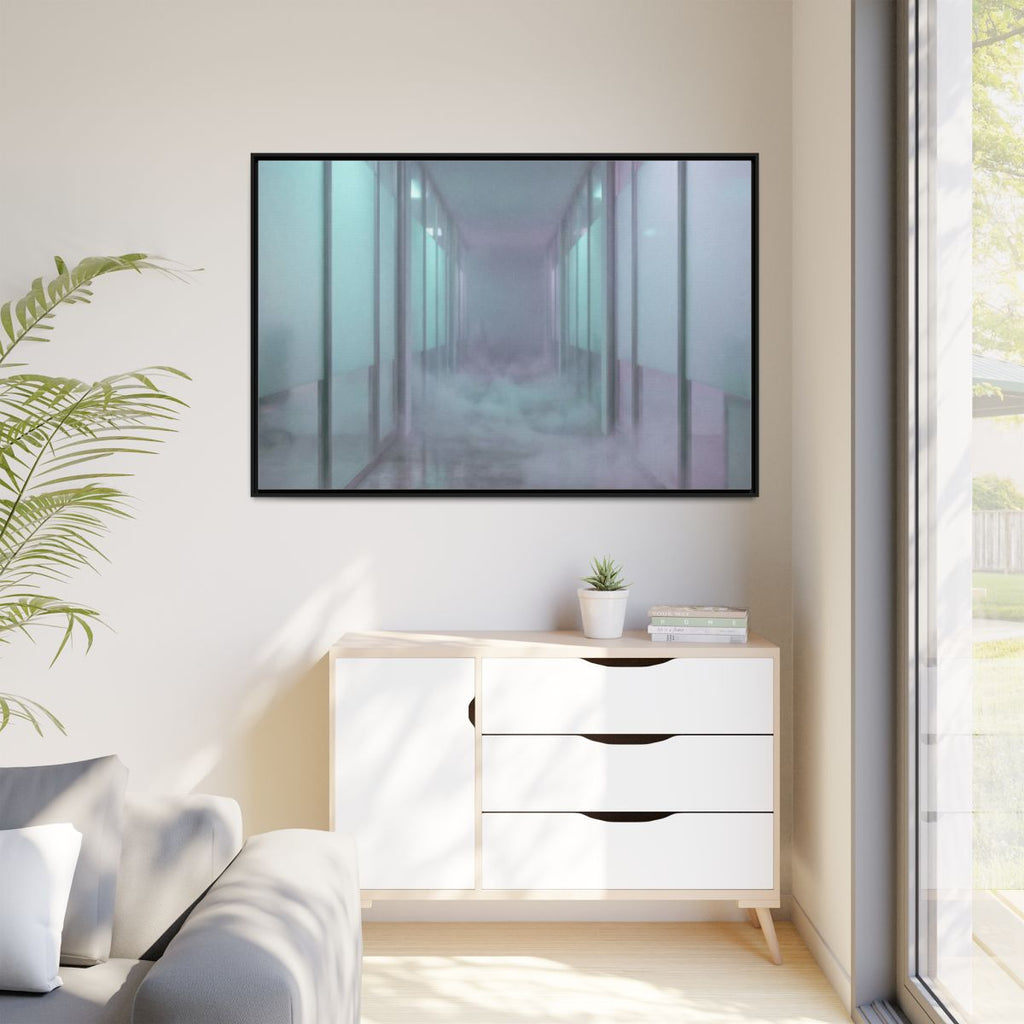 Matte Canvas, Framed - Liminal Corridor Fog Art Print —... |...
