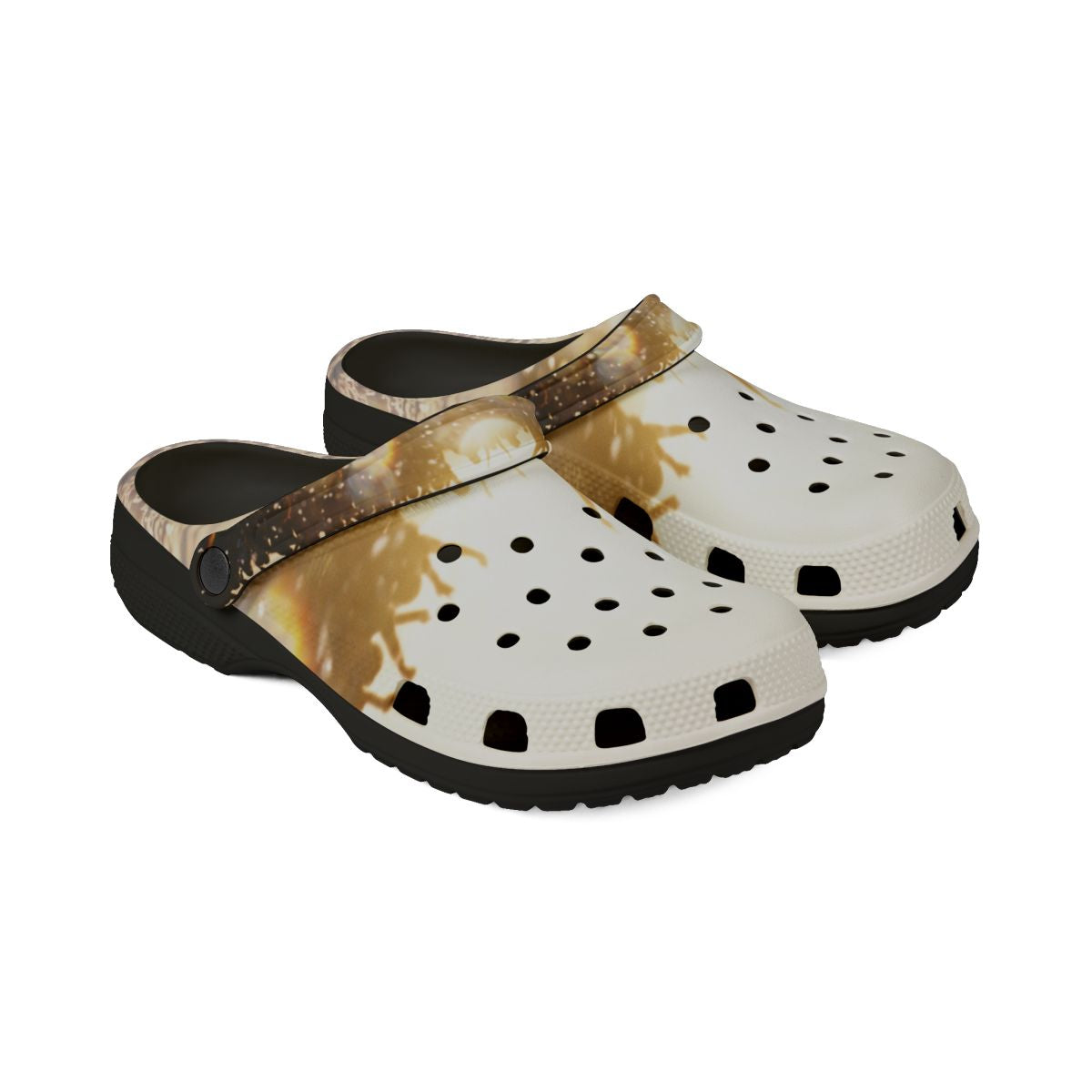 Men's EVA Foam Shoes - Golden Crowd Art
