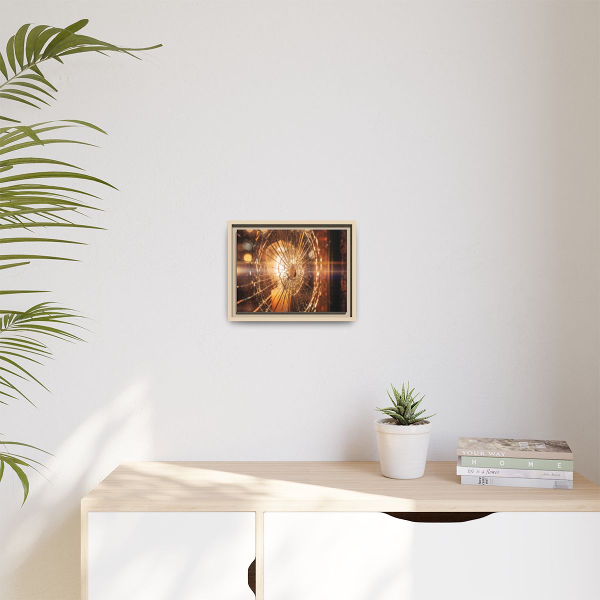 Matte Canvas, Framed - Golden Fractured Art — Natural /... |...