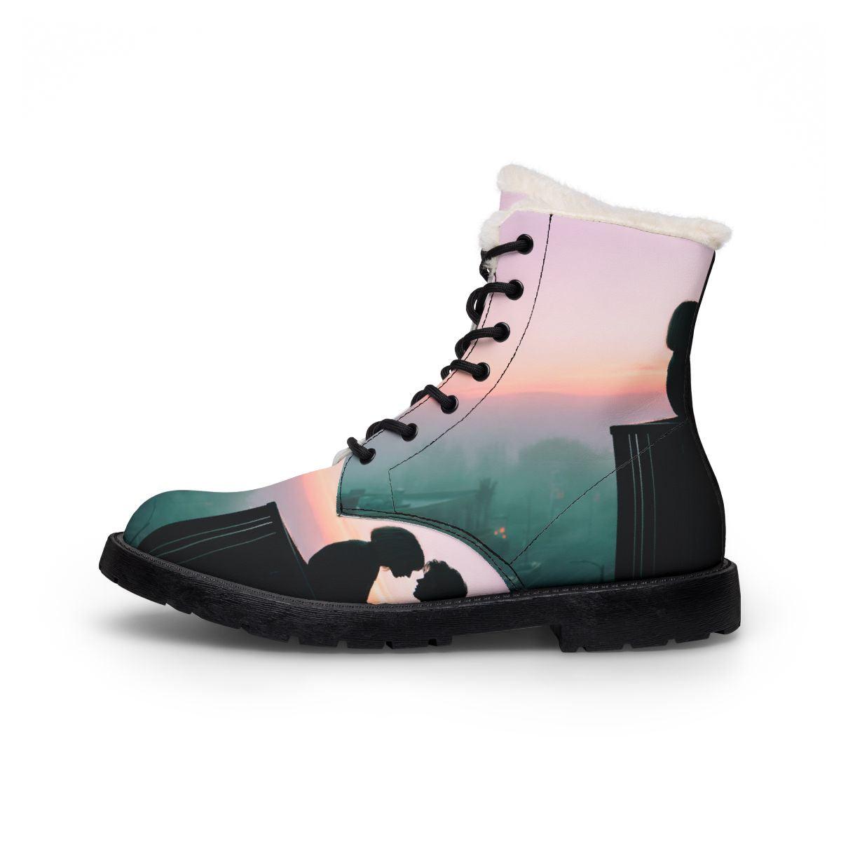 Men's Fur and Leather Boots - Twilight Skyline | Echovira...