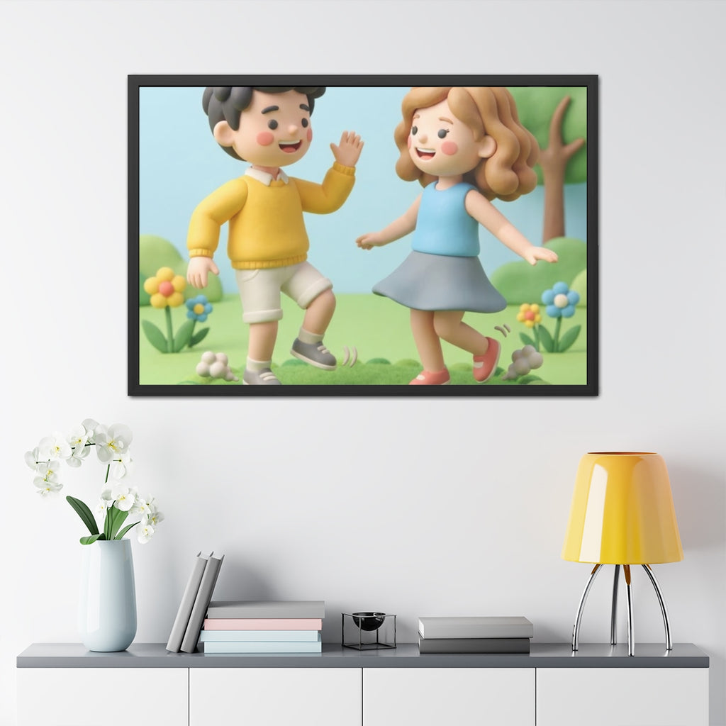 Framed Poster - Joyful Meadow Friends — Landscape (10×8... |...