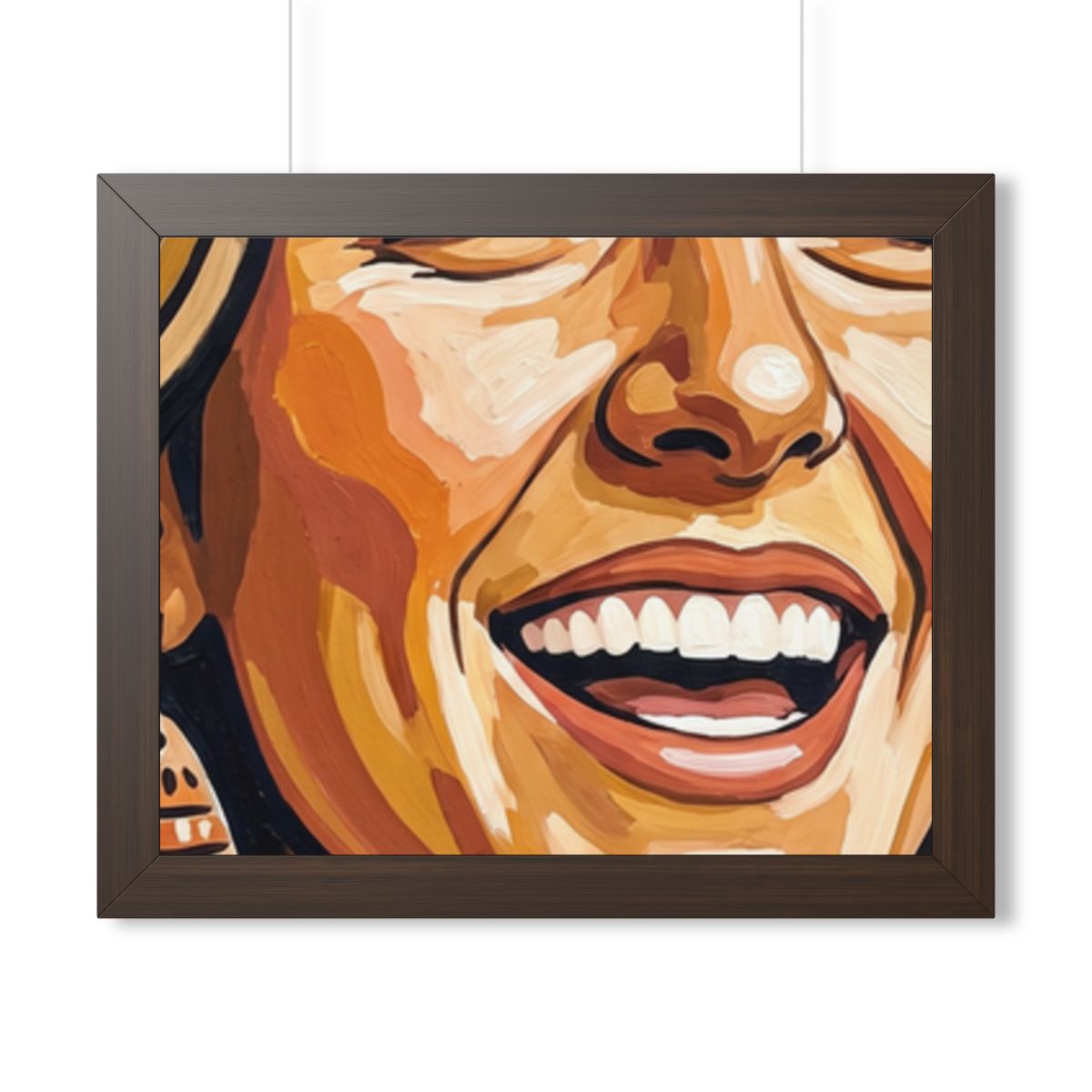 Framed Horizontal Poster - Radiant Joy Boho Pop Art Portrait...
