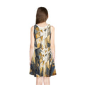 Girls' Sleeveless Sundress with Abstract Skyline