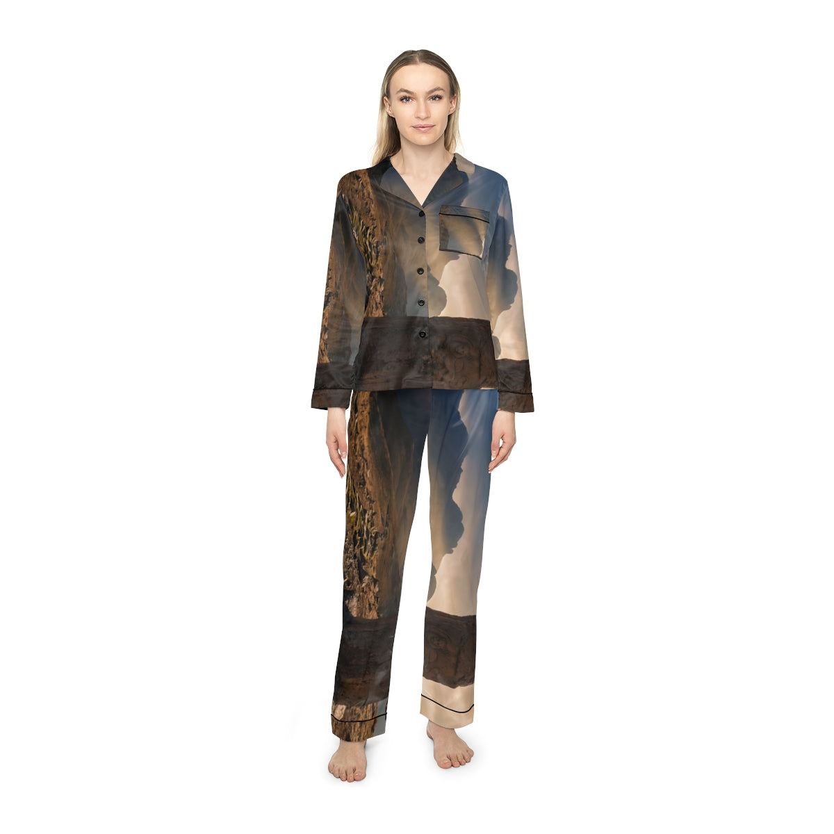 Women's Satin Pajamas - Mystic Monolith Ancient Persian... |...