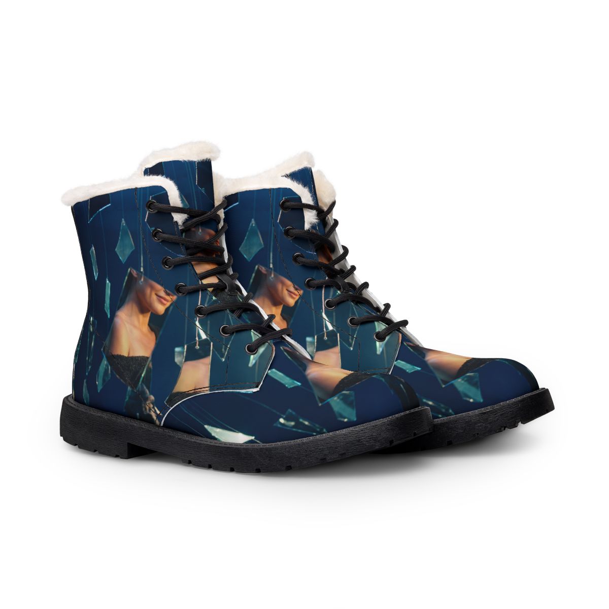 Men's Boots with Shattered Mirror Fine Art