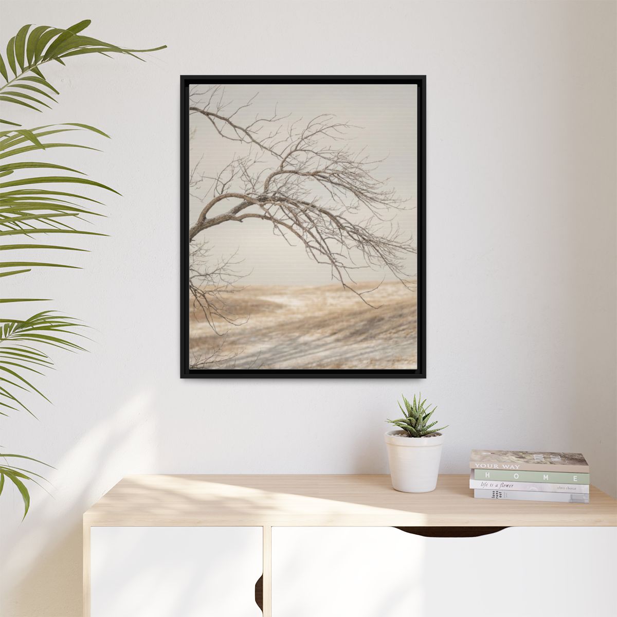 Matte Canvas, Framed - Winter Branch Solitude Landscape —......