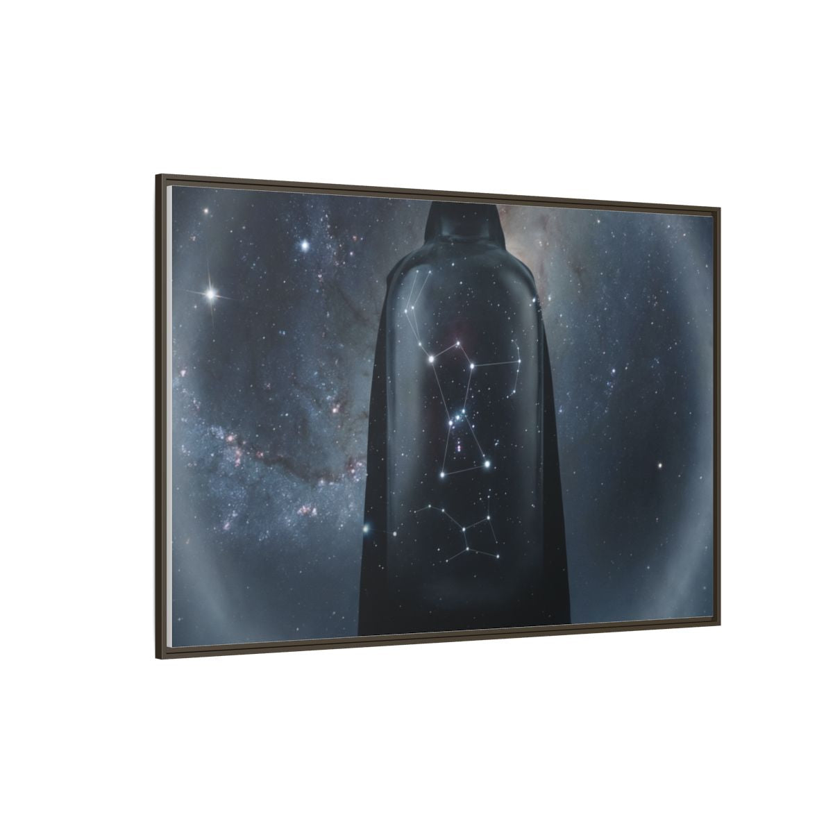 Matte Canvas, Framed - Cosmic Sentinel Orion Constellation Art — Espresso / 1.25" (10×8, 12×9, 14×11, 16×12, 20×10, 18×12, 20×16, 24×16, 24×18, 36×12, 24×20, 32×16, 30×20, 30×24, 32×24, 48×16, 36×24, 48×24, 40×30, 60×20, 48×32, 60×30 & 60×40)