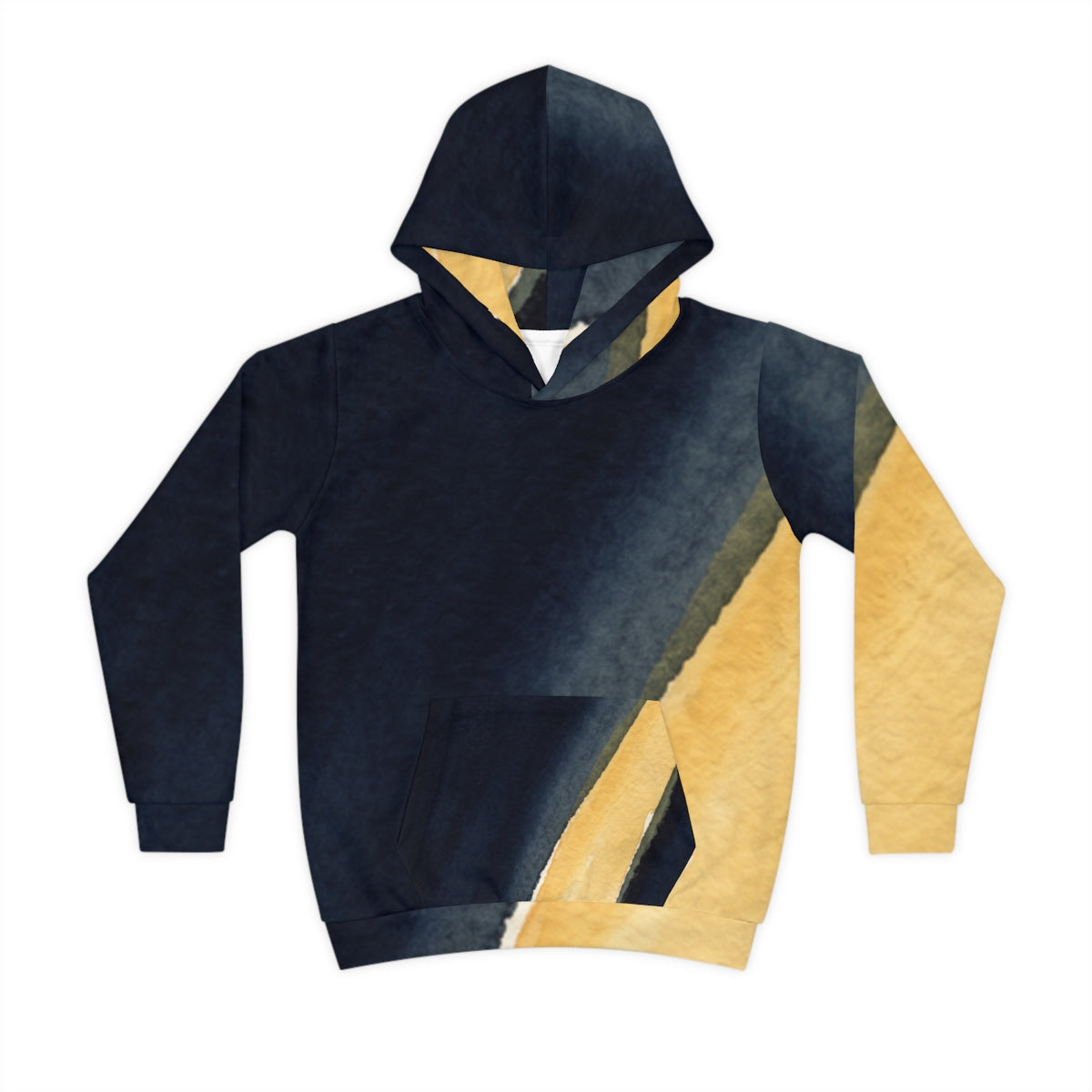Sudadera infantil con capucha: acuarela abstracta azul noche