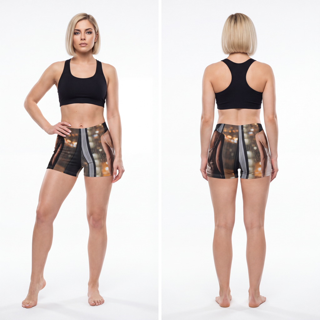 Women's Shorts - Shimmering Rainscape | Echovira Gallery