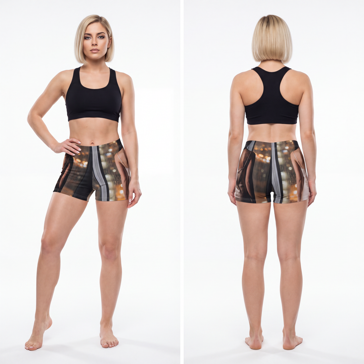 Women's Shorts - Shimmering Rainscape | Echovira Gallery