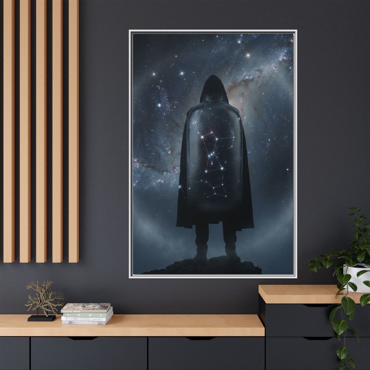 Matte Canvas, Framed - Cosmic Sentinel Orion Constellation...