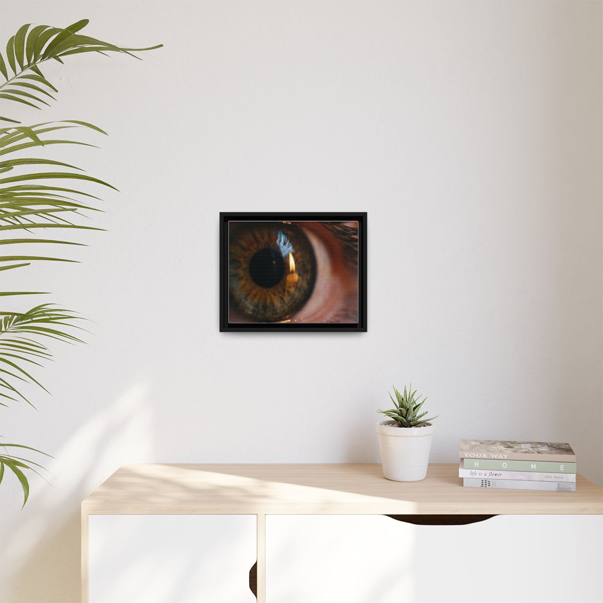 Matte Canvas, Framed - Amber Iris Reflection Fine Art Print...