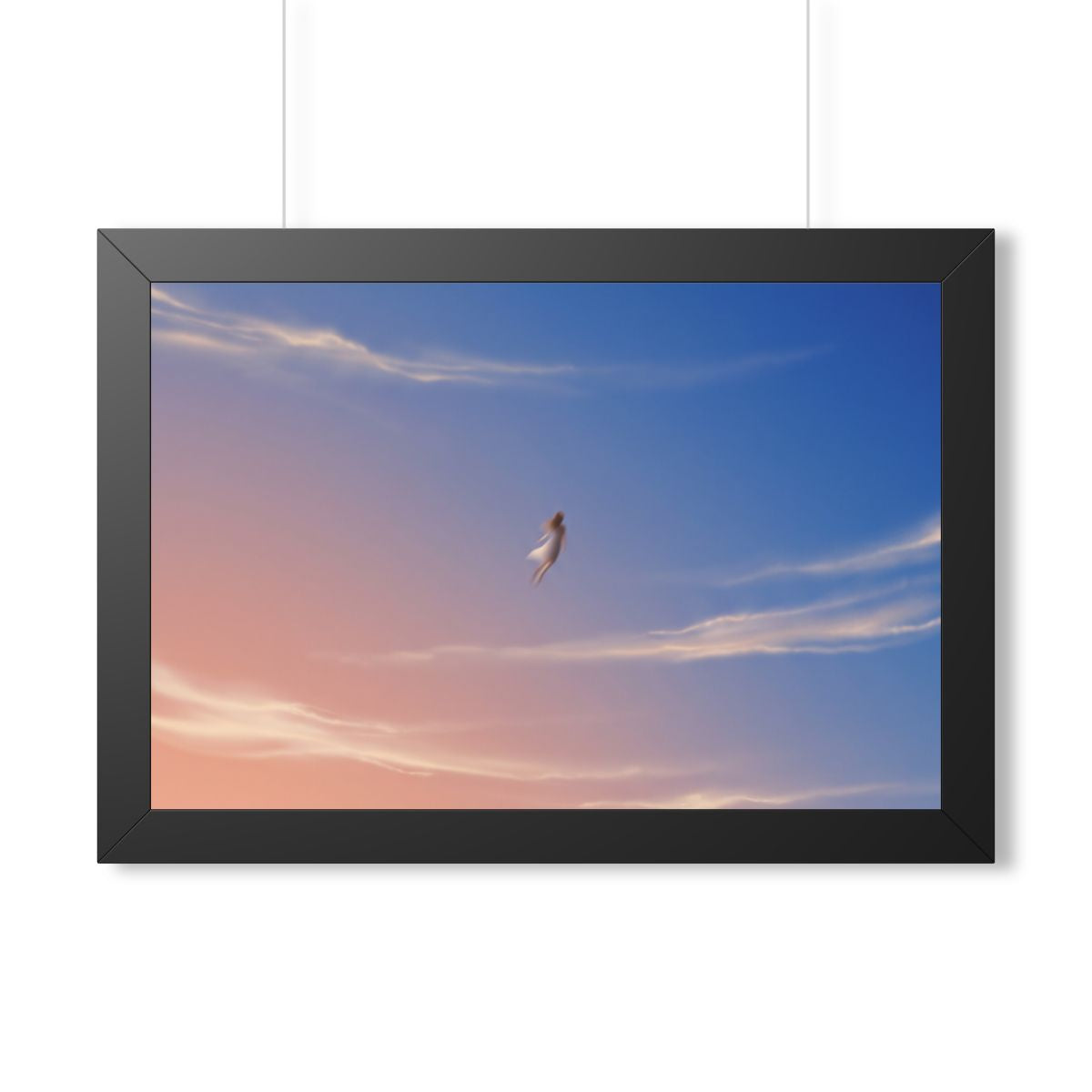 Framed Horizontal Poster - Horizon Sky Calm — Black (14×11...