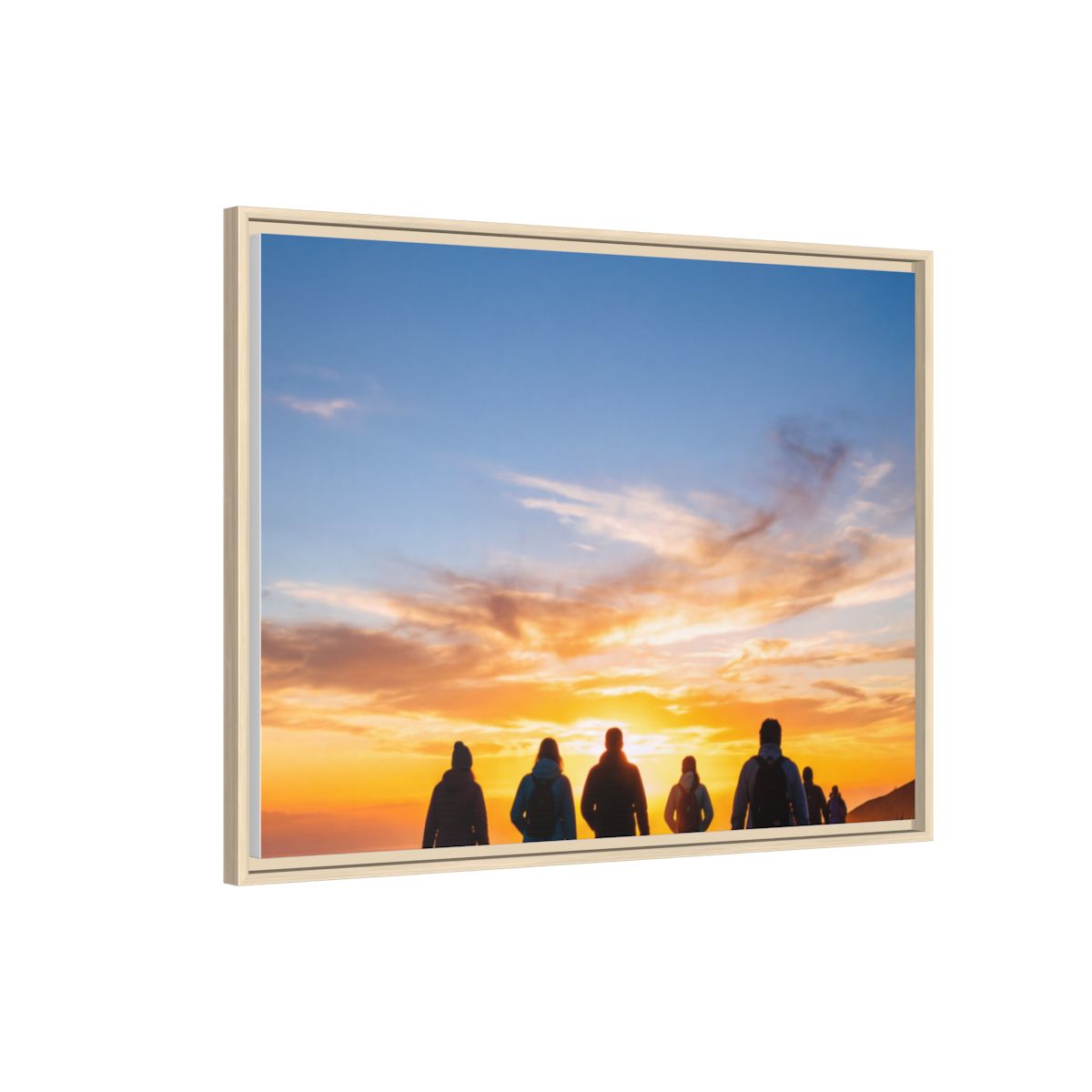Framed Canvas - Sunset Silhouette