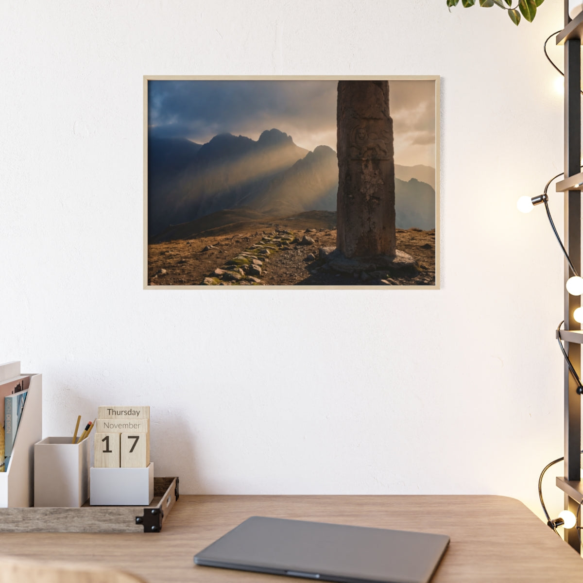 Wooden Framed Poster - Mystic Peak