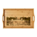 Bamboo Serving Tray with Golden Hour Crowd Art