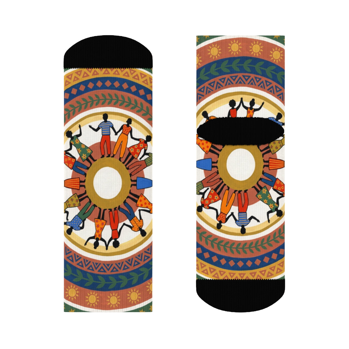 Crew Socks - Unity Mandala Folk Art | Echovira Gallery