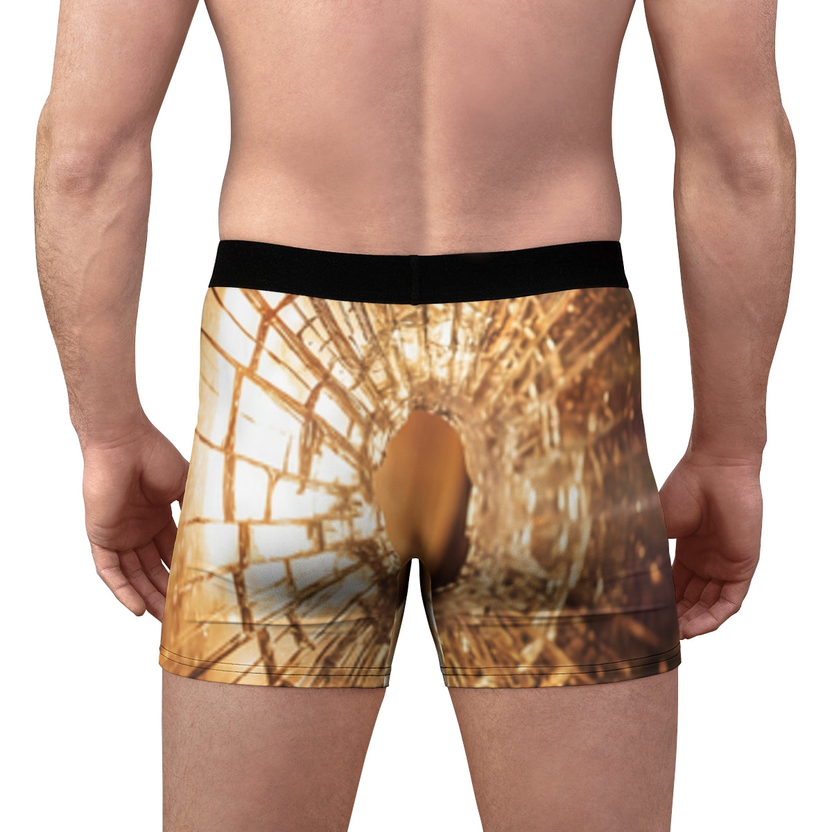 Men's Boxer Briefs - Fractured Glow Shattered Glass Art |...