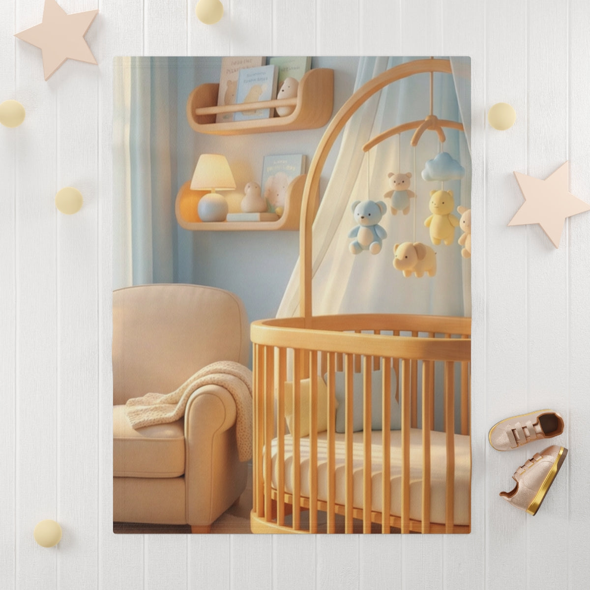 Soft Fleece Baby Blanket - Dreamy Serene Nursery Art |...